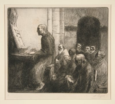 教会でオルガンを弾く修道士 (Moine Jouant de L 作： Alphonse Legros