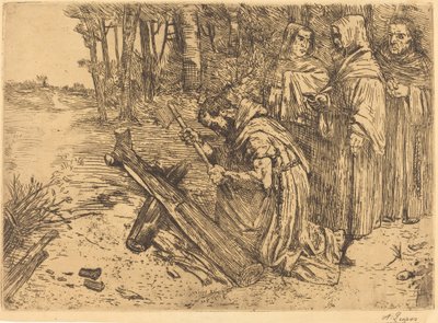 モンク・チョッピング・ウッド レ・モワン・ブシュロン。 作： Alphonse Legros