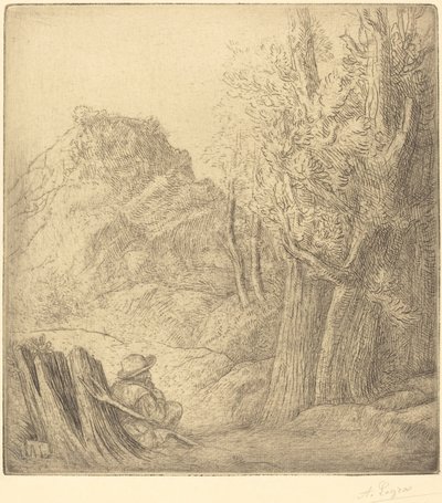 古い村の旧市街。 作： Alphonse Legros