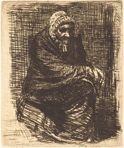 座っている老婆 座っている老婆。 作： Alphonse Legros