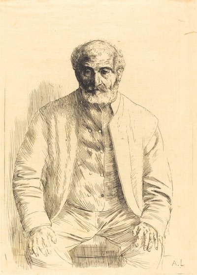 ヴィエイラール・アシスに座る老人。 作： Alphonse Legros