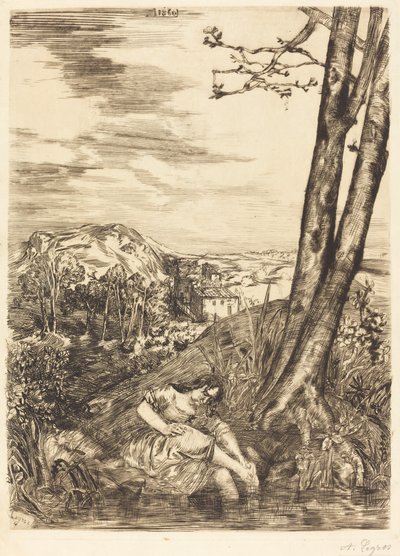 足を洗う農民 作： Alphonse Legros