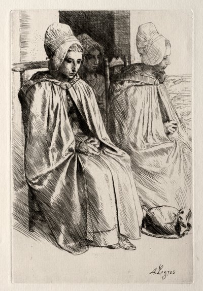 ブローニュの近所の農民の女性。 作： Alphonse Legros