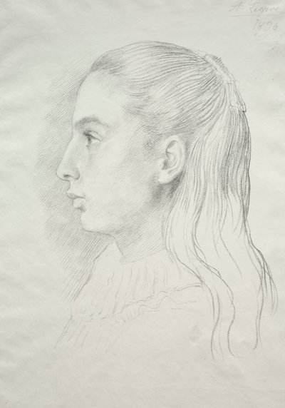 ミスノラE.レグロスの肖像画、1896年。 作： Alphonse Legros