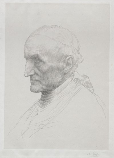 枢機卿マニング第2プレートの肖像画。 作： Alphonse Legros