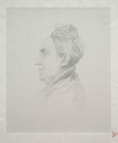 横顔のマダム・ケンプの肖像（2枚目） 作： Alphonse Legros