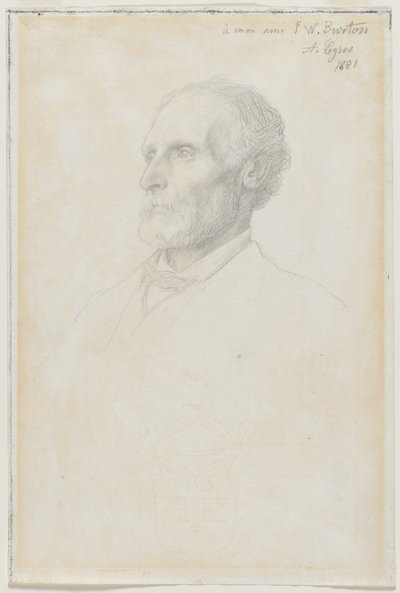 フレデリック・W・バートン卿の肖像、ロンドンのナショナル・ギャラリー館長 作： Alphonse Legros