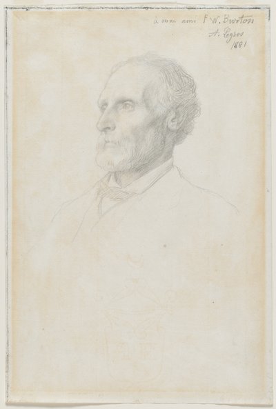 1881年ロンドンのナショナルギャラリーディレクター、フレデリックWバートン卿の肖像。 作： Alphonse Legros
