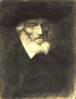 トーマス・カーライルの肖像」（エッチング） 作： Alphonse Legros