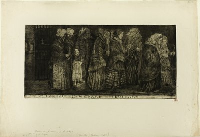 聖メダール地下聖堂の行列 作： Alphonse Legros