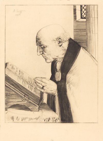 事務局の朗読 ラ・レクチャー・ド・ロフィス、1868年。 作： Alphonse Legros