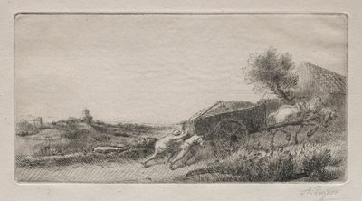 干し草を押し込みます。 作： Alphonse Legros