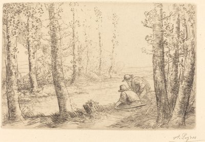 Repos au bord de la riviere 川のほとりに沿って休憩しましょう。 作： Alphonse Legros