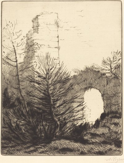 修道院の廃墟 Les rubines du monastere. 作： Alphonse Legros
