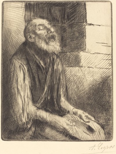 座っている乞食 (Mendiant assis) 作： Alphonse Legros