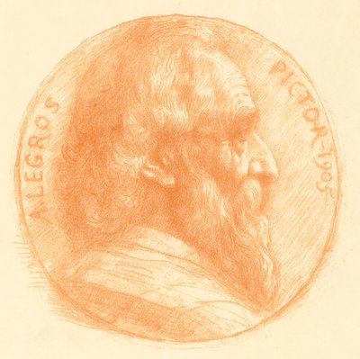 自画像、メダリオン、No.2、11プレート。 作： Alphonse Legros