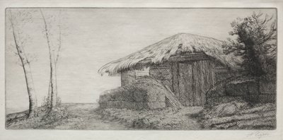 丘の上の羊小屋 作： Alphonse Legros