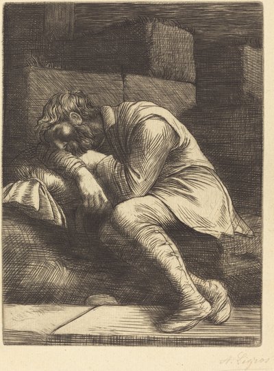 眠れる乞食 作： Alphonse Legros