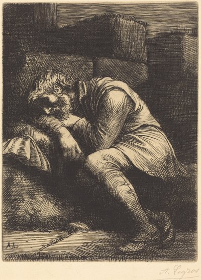 眠る乞食 作： Alphonse Legros