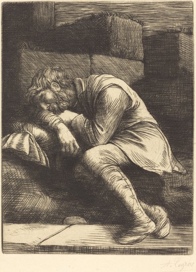 眠れる乞食 眠れる乞食。 作： Alphonse Legros