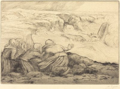 危険にさらされた小さなボート Barque en peril. 作： Alphonse Legros