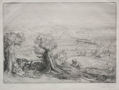 ブルゴーニュの渓谷のお土産 作： Alphonse Legros