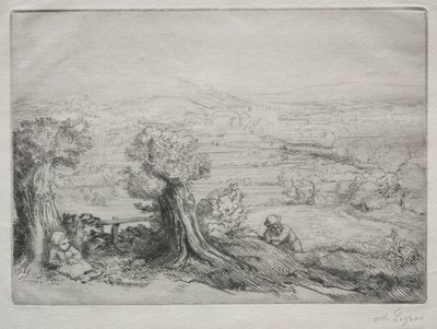 ブルゴーニュの谷の記憶。 作： Alphonse Legros