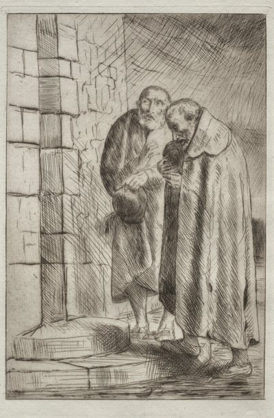 リチャード氏のドアでのセントピエールとセントポール。 作： Alphonse Legros