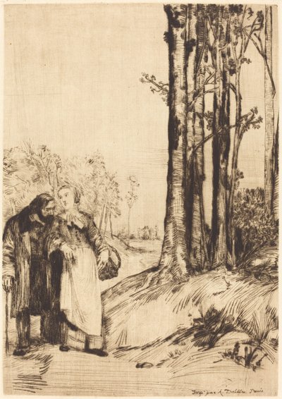 回復期の散歩 La promenade du convalescent. 作： Alphonse Legros