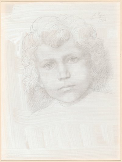 キューピッドの研究 (女の子の頭) 作： Alphonse Legros