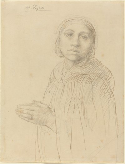 祈る女性の研究。 作： Alphonse Legros