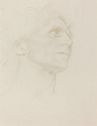女性の頭の習作、右折。 作： Alphonse Legros
