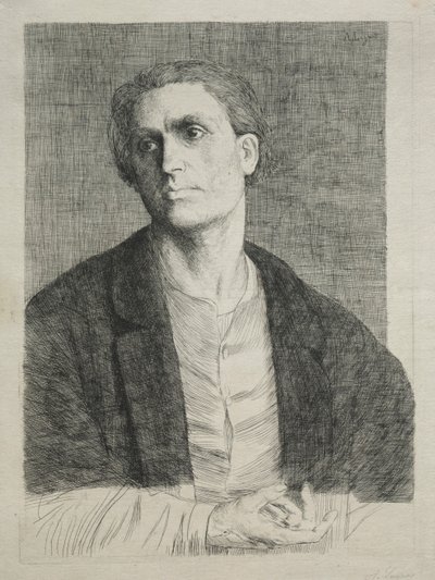 男の頭の研究。 作： Alphonse Legros