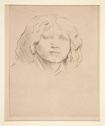 イタリア人の子どもの頭部 作： Alphonse Legros