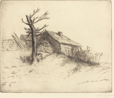 わらぶき小屋 (Chaumiere) 作： Alphonse Legros