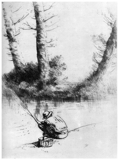 アングラー、c1860-1910 1924 作： Alphonse Legros
