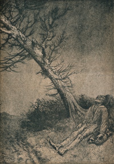 瀕死のヴァガボンド、1875 作： Alphonse Legros