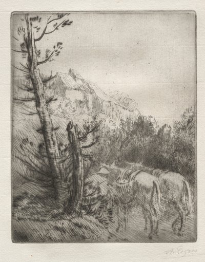 丘の上の農場。 作： Alphonse Legros
