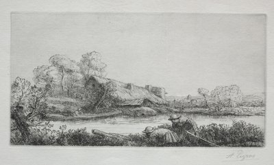 川辺の牧場 (La Ferme Sur La Rivière: Evening Effect) 作： Alphonse Legros