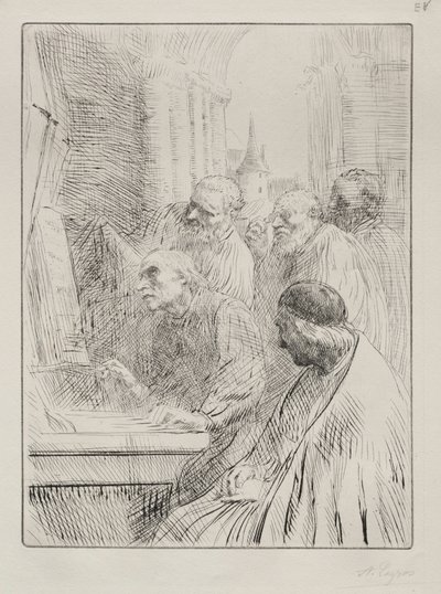 教会の修道士。 作： Alphonse Legros