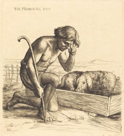 放蕩息子、一皿目 作： Alphonse Legros