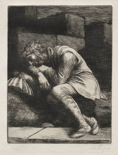 眠れる乞食。 作： Alphonse Legros