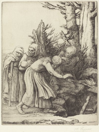 死の勝利: 死はホームレスのための住居を準備する Le triomphe.... 作： Alphonse Legros