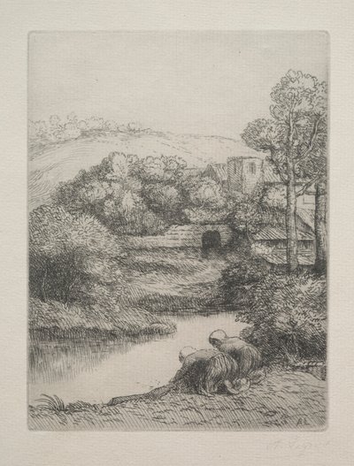 The Wash House Le Lavoir、Dite Les Laveuses。 作： Alphonse Legros