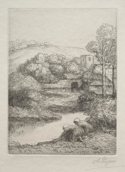 The Washing Place, called The Washerwomen (Le Lavoir, Dite "Les Laveuses") 作： Alphonse Legros