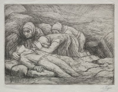 死の勝利：船員の家族の死。 作： Alphonse Legros
