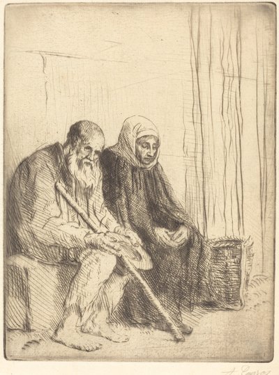 二人の乞食 二人の乞食。 作： Alphonse Legros