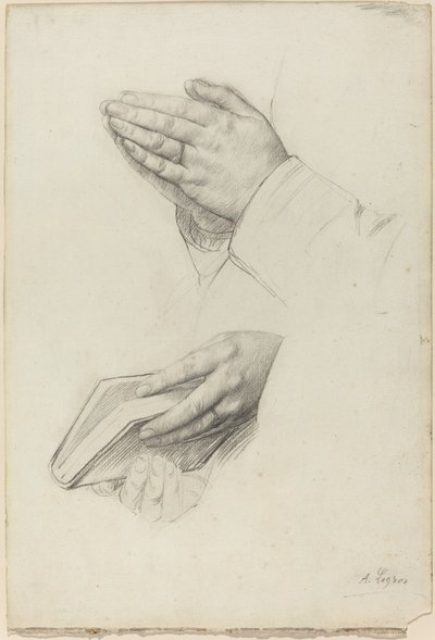 手の 2 つの研究。 作： Alphonse Legros