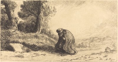 車線に沿って移動する放浪者 作： Alphonse Legros