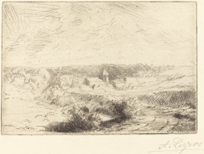 ブローニュ近郊のヴィミール村 (Village de Wimille, pres Boulogne) 作： Alphonse Legros